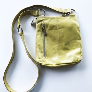 Cute Hobo cross-body bag in yellow leather